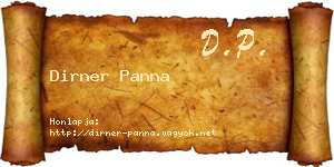 Dirner Panna névjegykártya